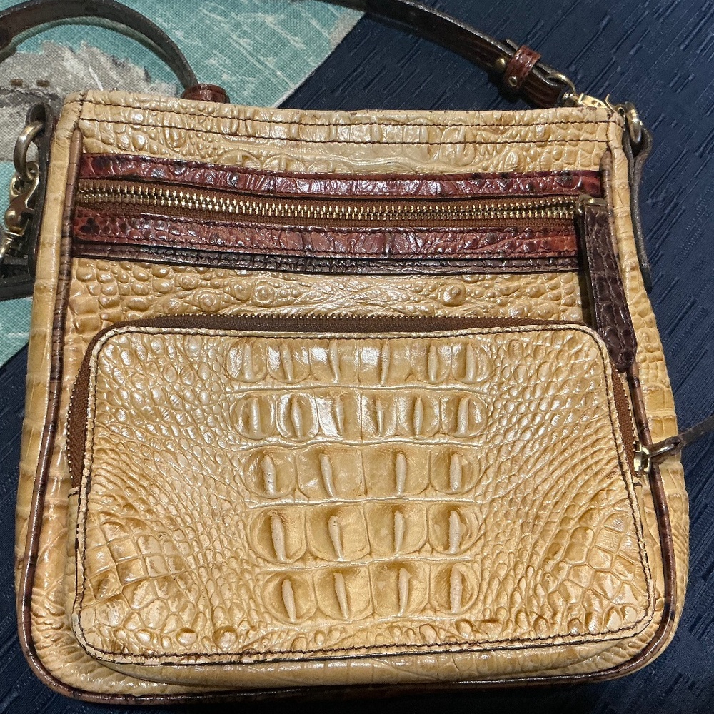 BRAHMIN $225 CLEO PRALINE CROSSBODY MESSENGER PURSE HANDBAG